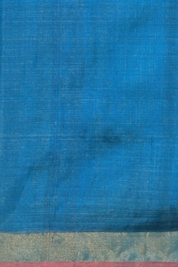 Image of Tussar Silk Blue Saree