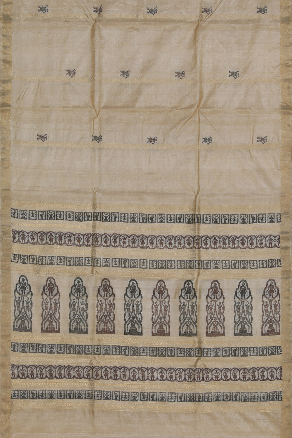 Collection of Tussar Silk Off-White Saree in a gallery layout