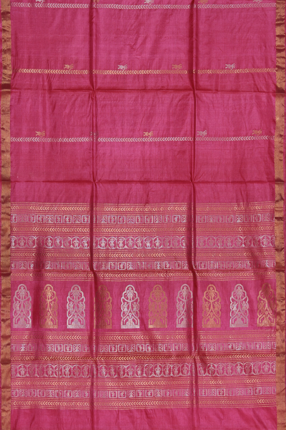 Tussar Silk Pink Saree