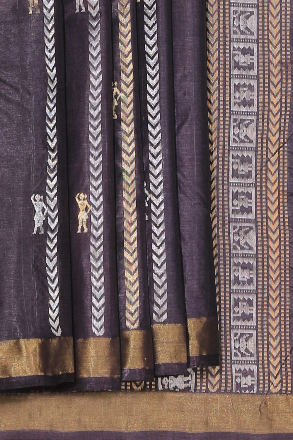 Collection of Tussar Silk Coffee Brown Saree in a gallery layout