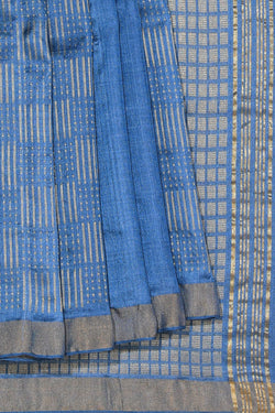 Collection of Tussar Silk Smoky Grey Saree in a gallery layout