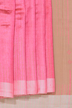 Collection of Tussar Silk Pink Saree in a gallery layout