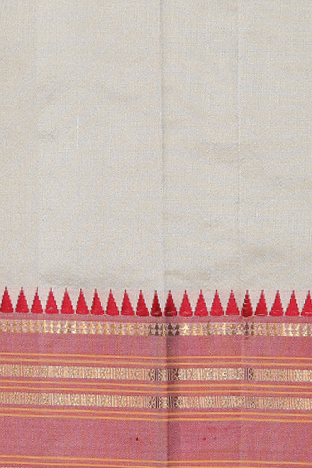 Narayanpet Silk Off-White Saree