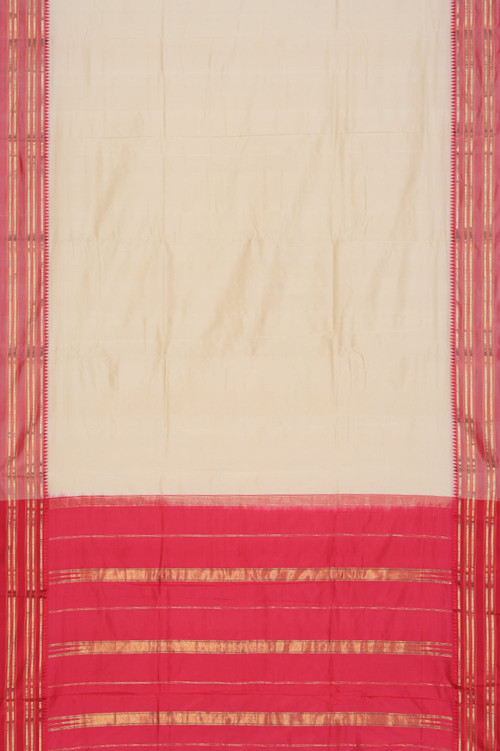 Narayanpet Silk Off-White Saree