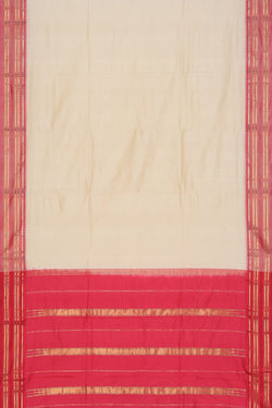 Image of Narayanpet Silk Off-White Saree