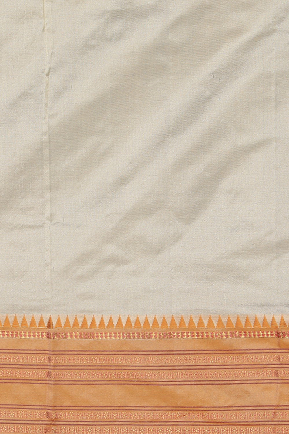 Narayanpet Silk Off-White Saree