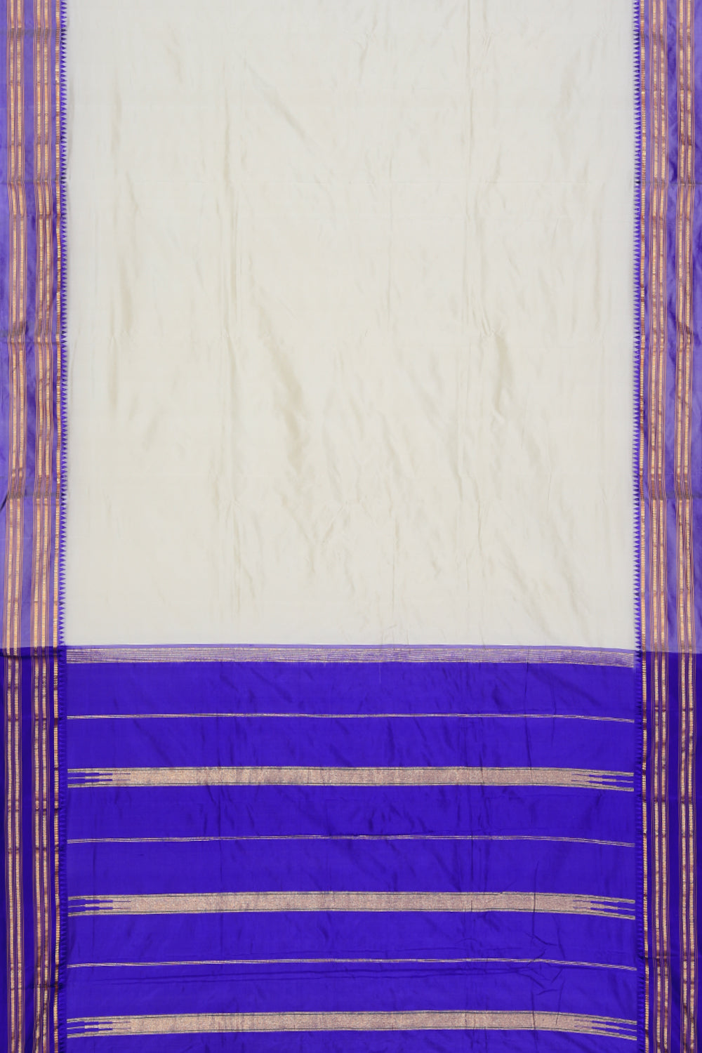 Narayanpet Silk Off-White Saree