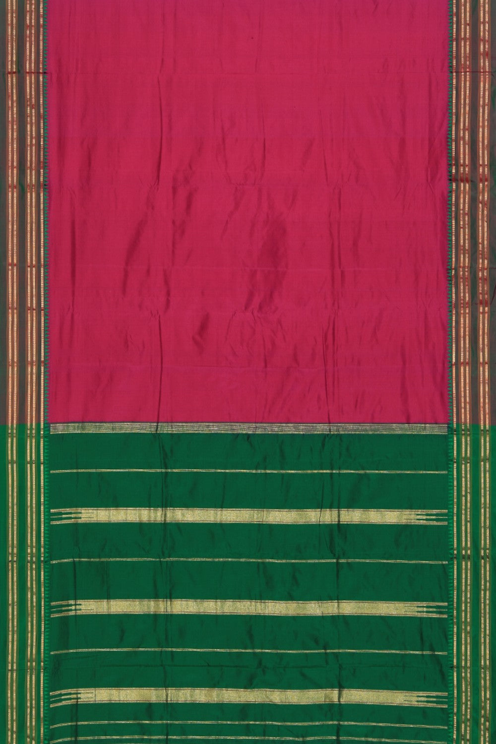 Narayanpet Silk Magenta-Pink Saree