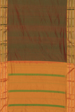 Image of Narayanpet Silk Dark Green Saree