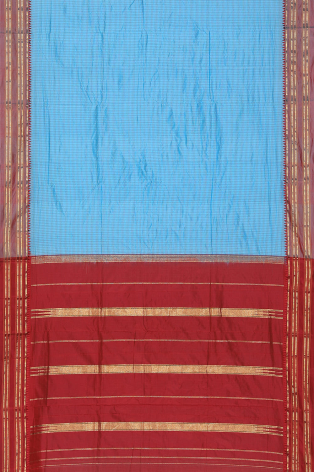 Collection of Narayanpet Silk Sky Blue Saree in a gallery layout