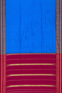 Image of Narayanpet Silk Bright Blue Saree