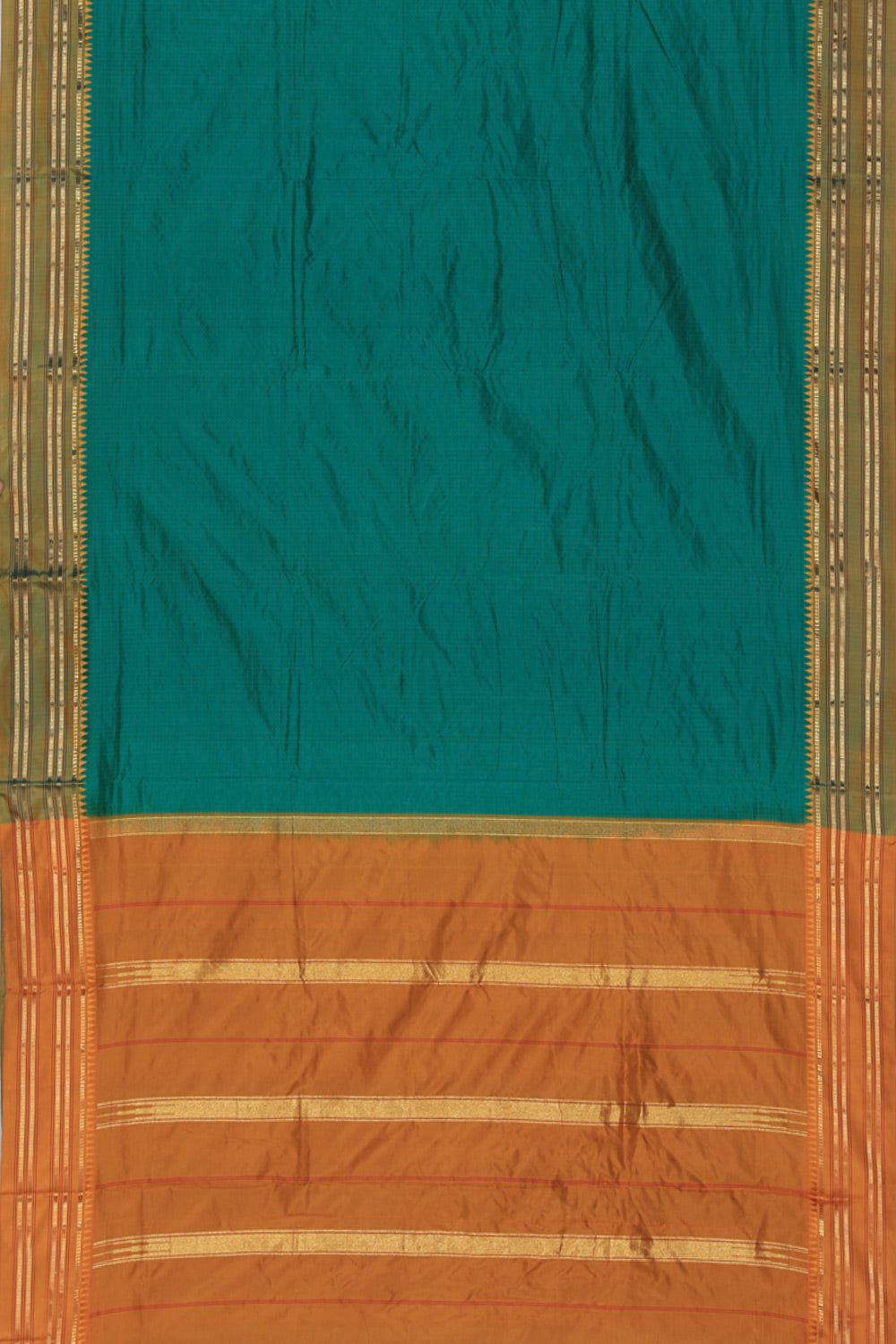 Narayanpet Silk Teal Green Saree