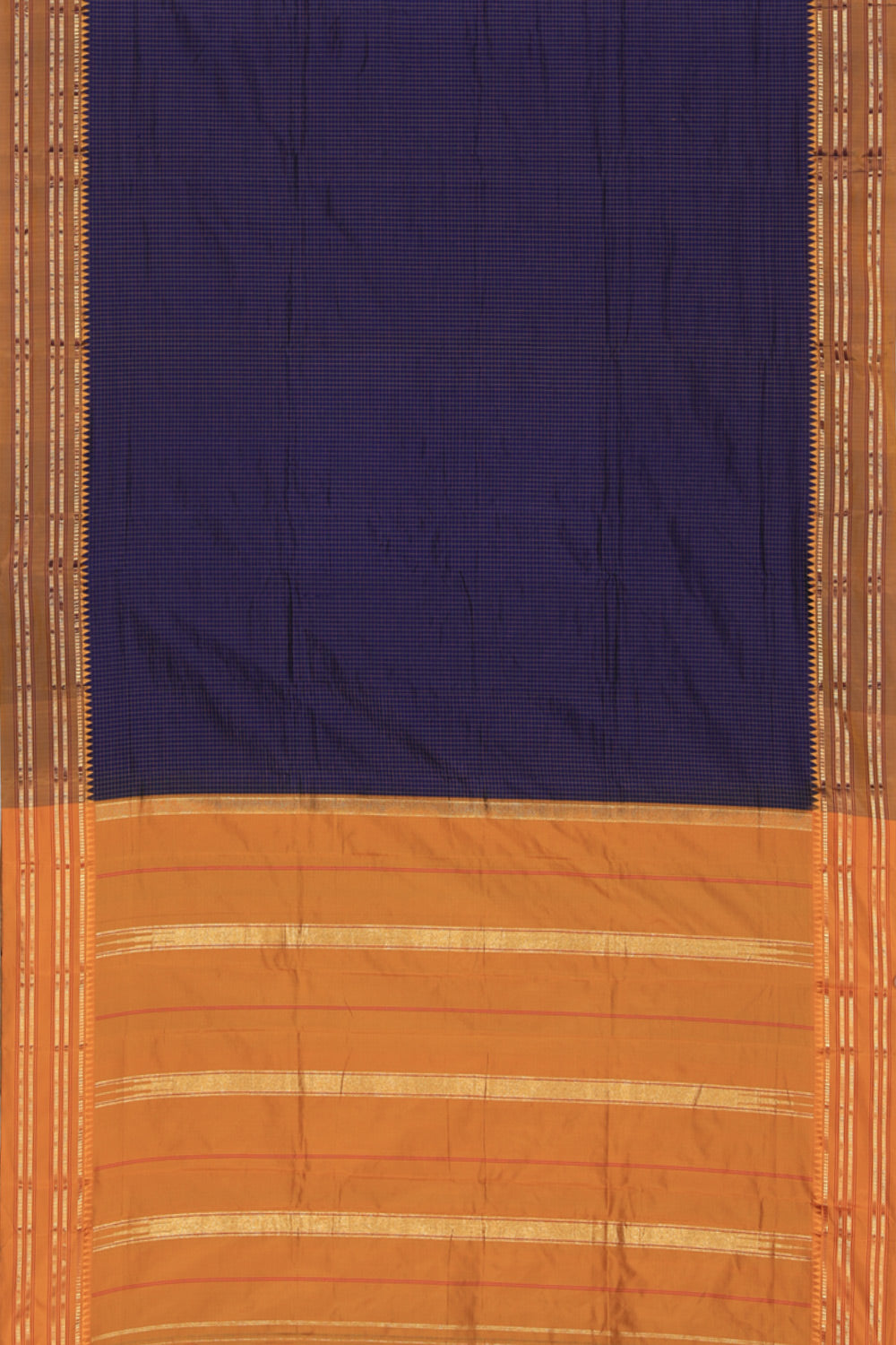 Narayanpet Silk Navy Blue Saree