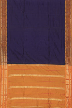 Image of Narayanpet Silk Navy Blue Saree