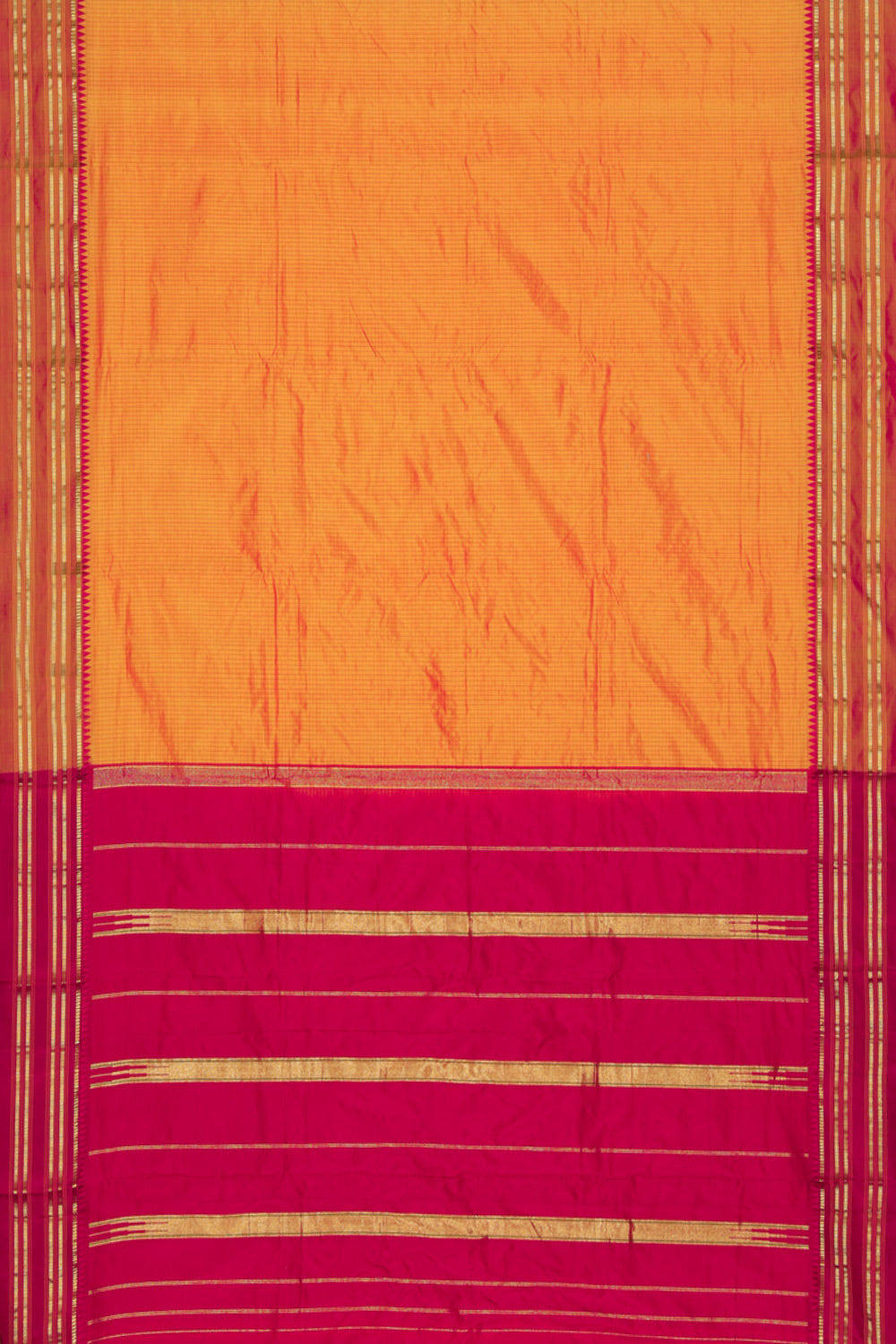 Image of Narayanpet Silk Orange Saree