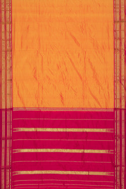 Image of Narayanpet Silk Orange Saree