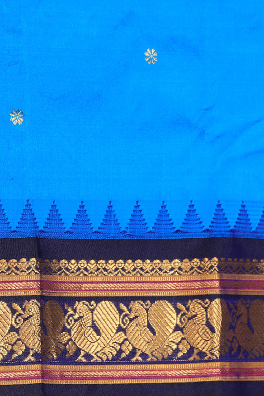 Image of Narayanpet Silk Blue Saree