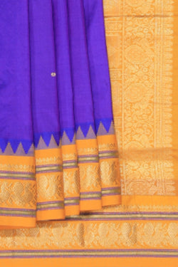 Collection of Narayanpet Silk Purple Saree in a gallery layout