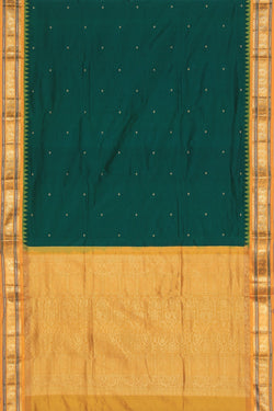 Collection of Narayanpet Silk Bottle Green Saree in a gallery layout