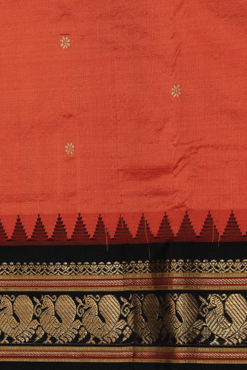 Collection of Narayanpet Silk Orange Saree in a gallery layout