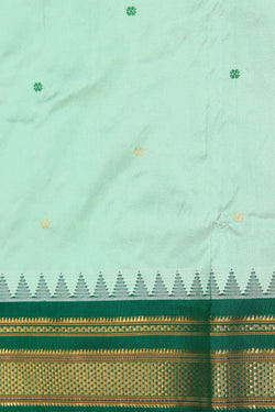 Collection of Narayanpet Silk Sea Green Saree in a gallery layout