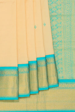 Collection of Narayanpet Silk Off-White Saree in a gallery layout