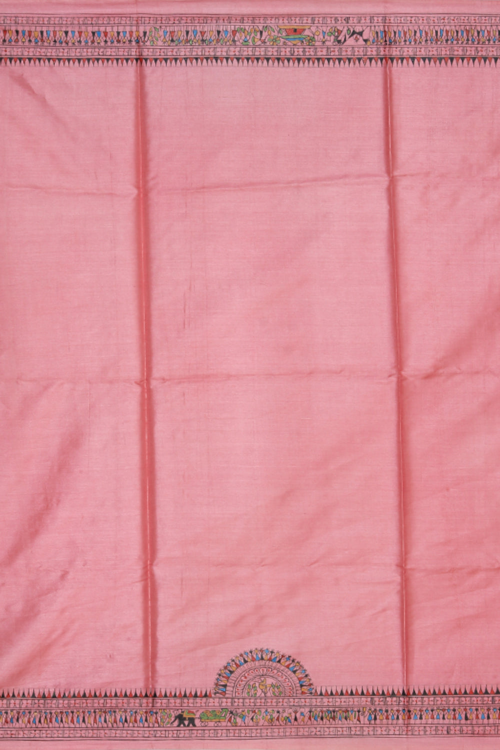 Image of Warli Art Tussar Pink Saree