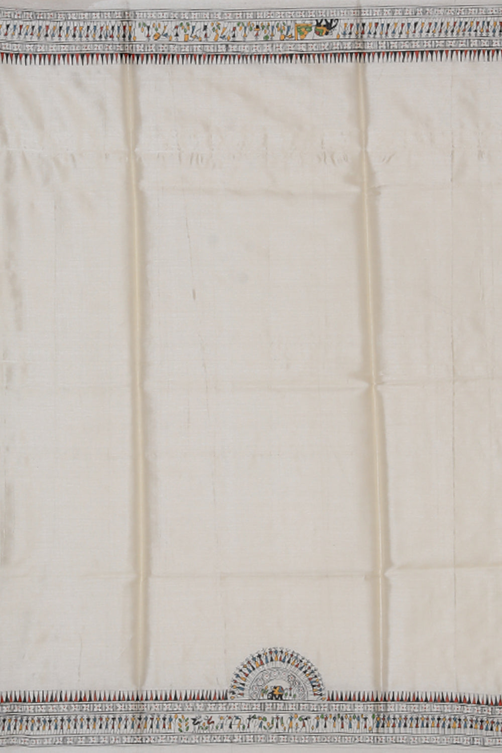 Image of Warli Art Tussar Off-White Saree