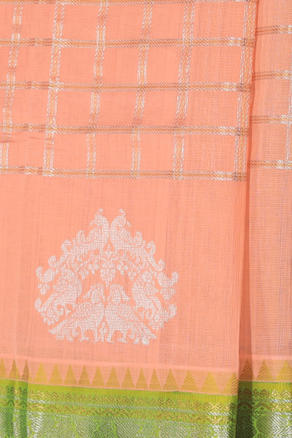 Collection of Kuppadam Peach Saree in a gallery layout