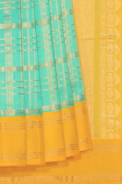 Collection of Kuppadam Turquoise Green Saree in a gallery layout