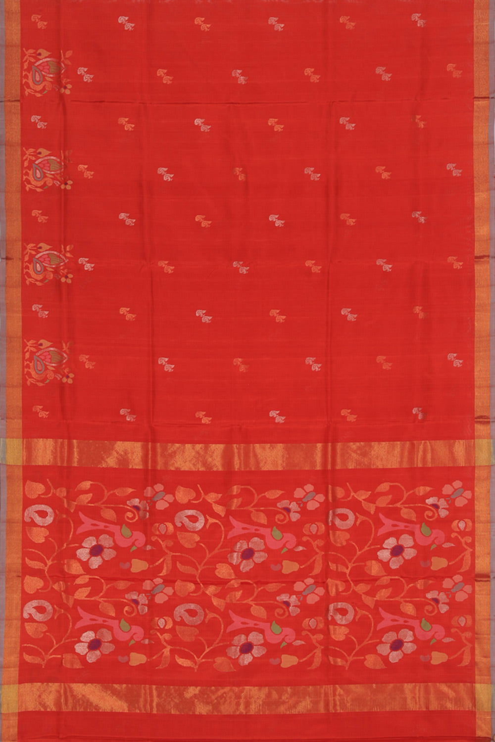 Collection of Uppada Silk Orange Saree in a gallery layout