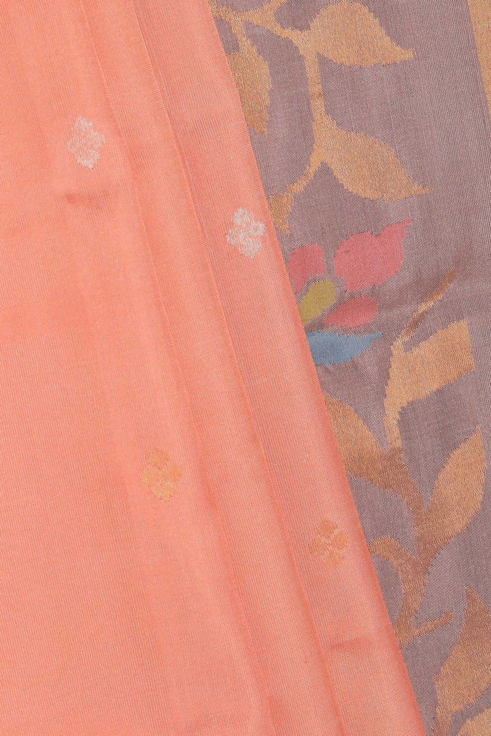 Uppada Silk Coral Peach Saree