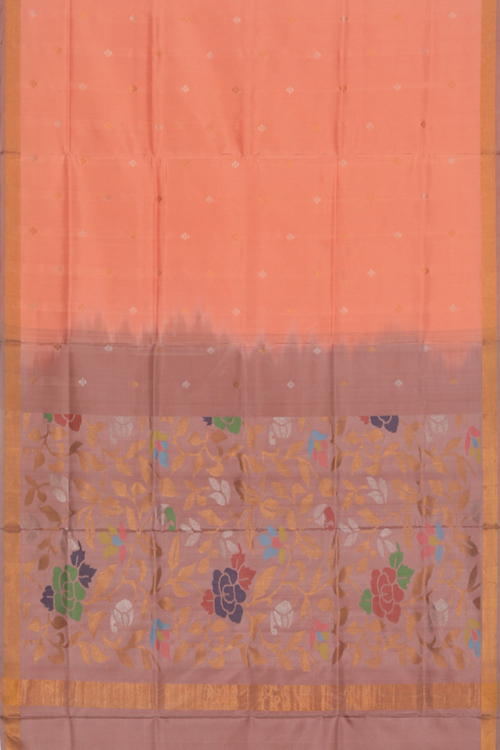 Uppada Silk Coral Peach Saree