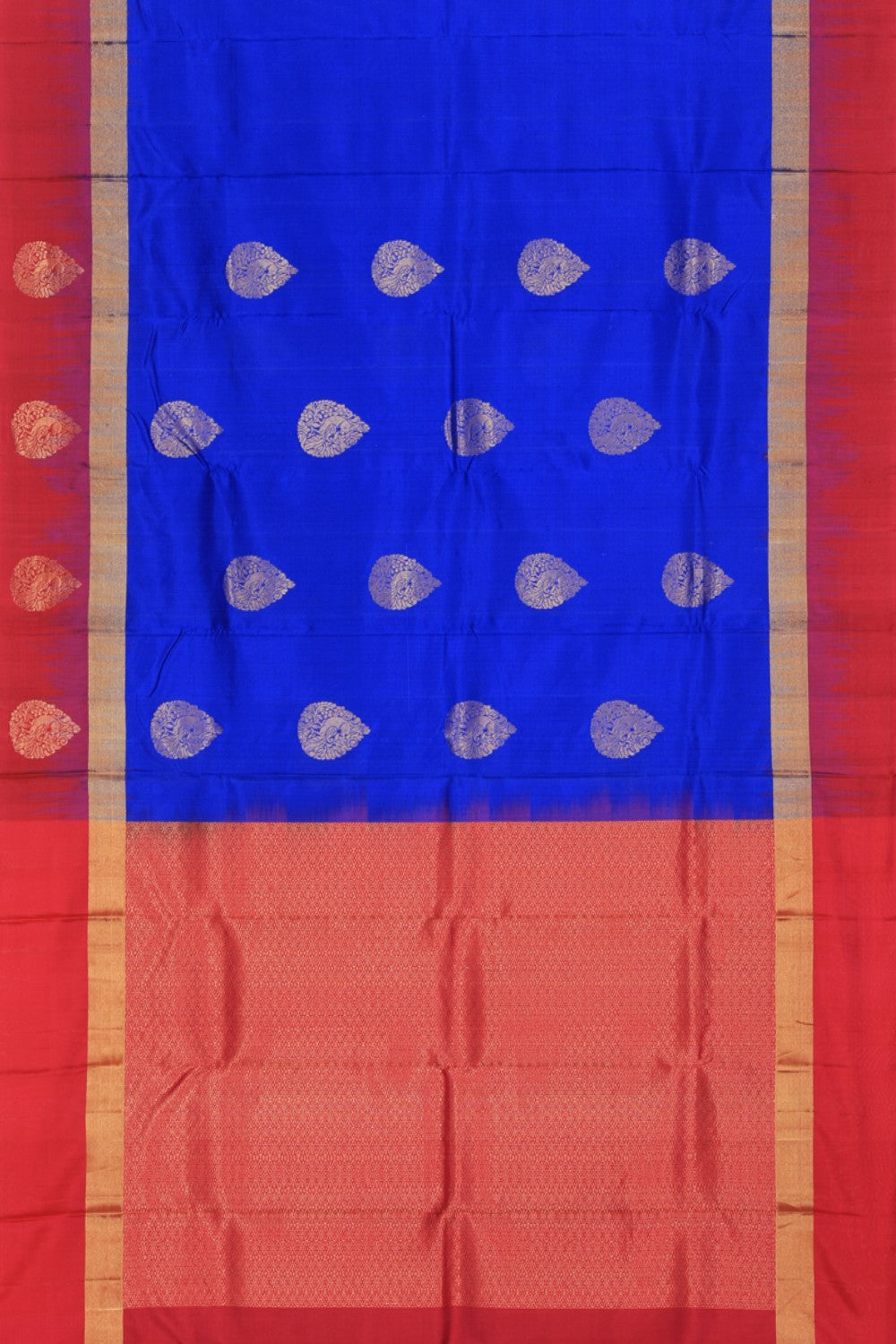 Collection of South Silk Royal Blue Saree in a gallery layout