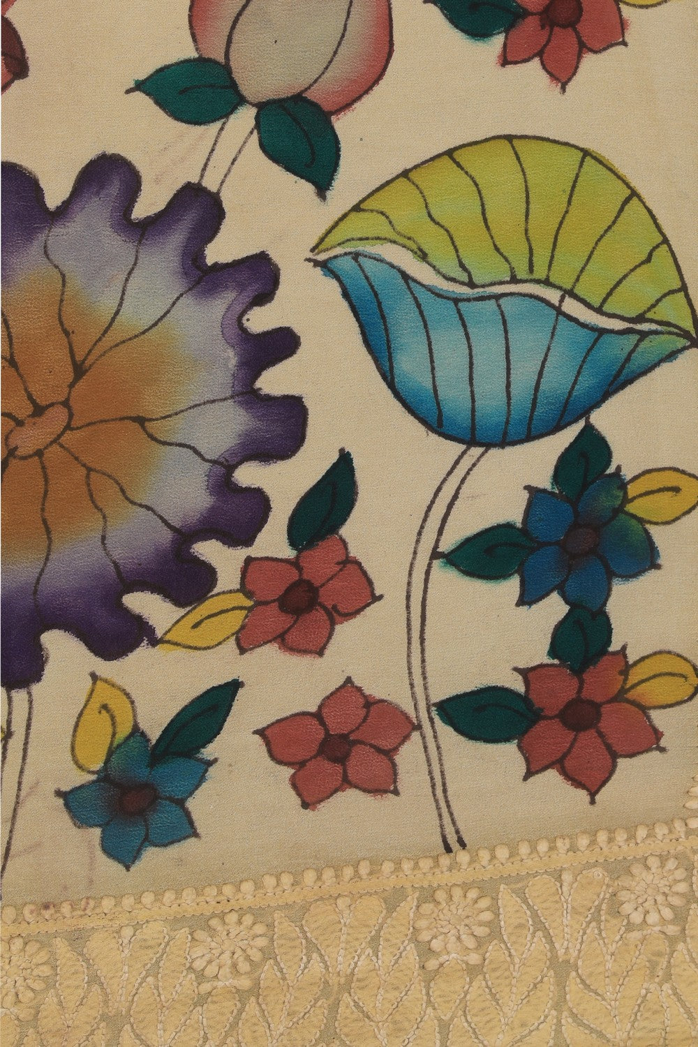 Image of Georgette Kalamkari Saree