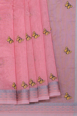 Collection of Kota Pink Saree With Embroidery Work in a gallery layout