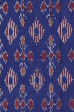 Image of Pochampally Cotton Indigo Blue Saree