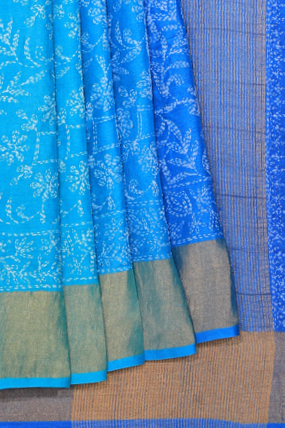 Collection of Tussar Silk Kantha Stitch Saree in a gallery layout