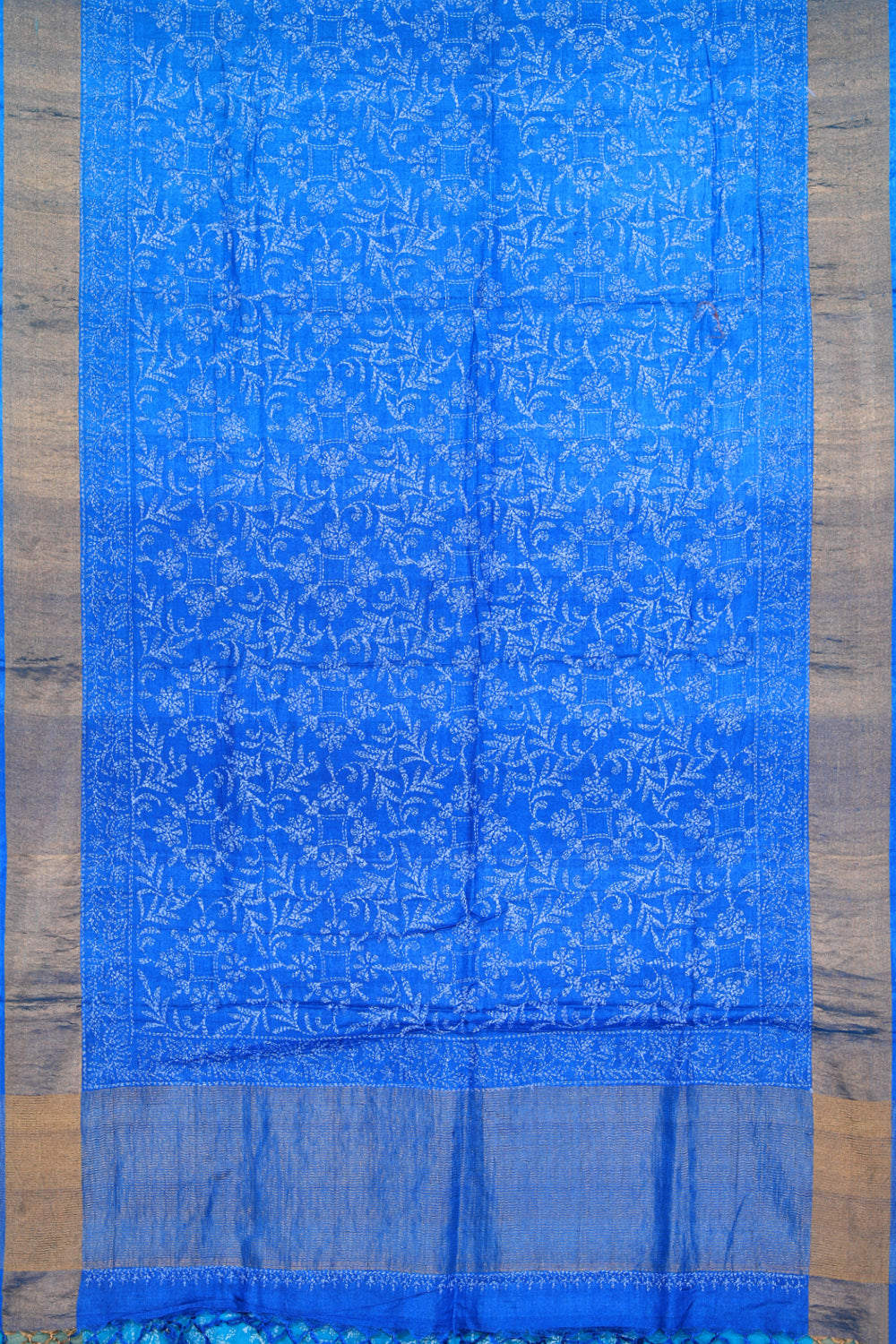 Collection of Tussar Silk Kantha Stitch Saree in a gallery layout