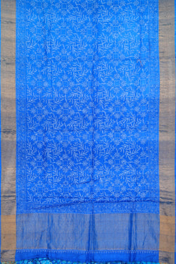 Collection of Tussar Silk Kantha Stitch Saree in a gallery layout