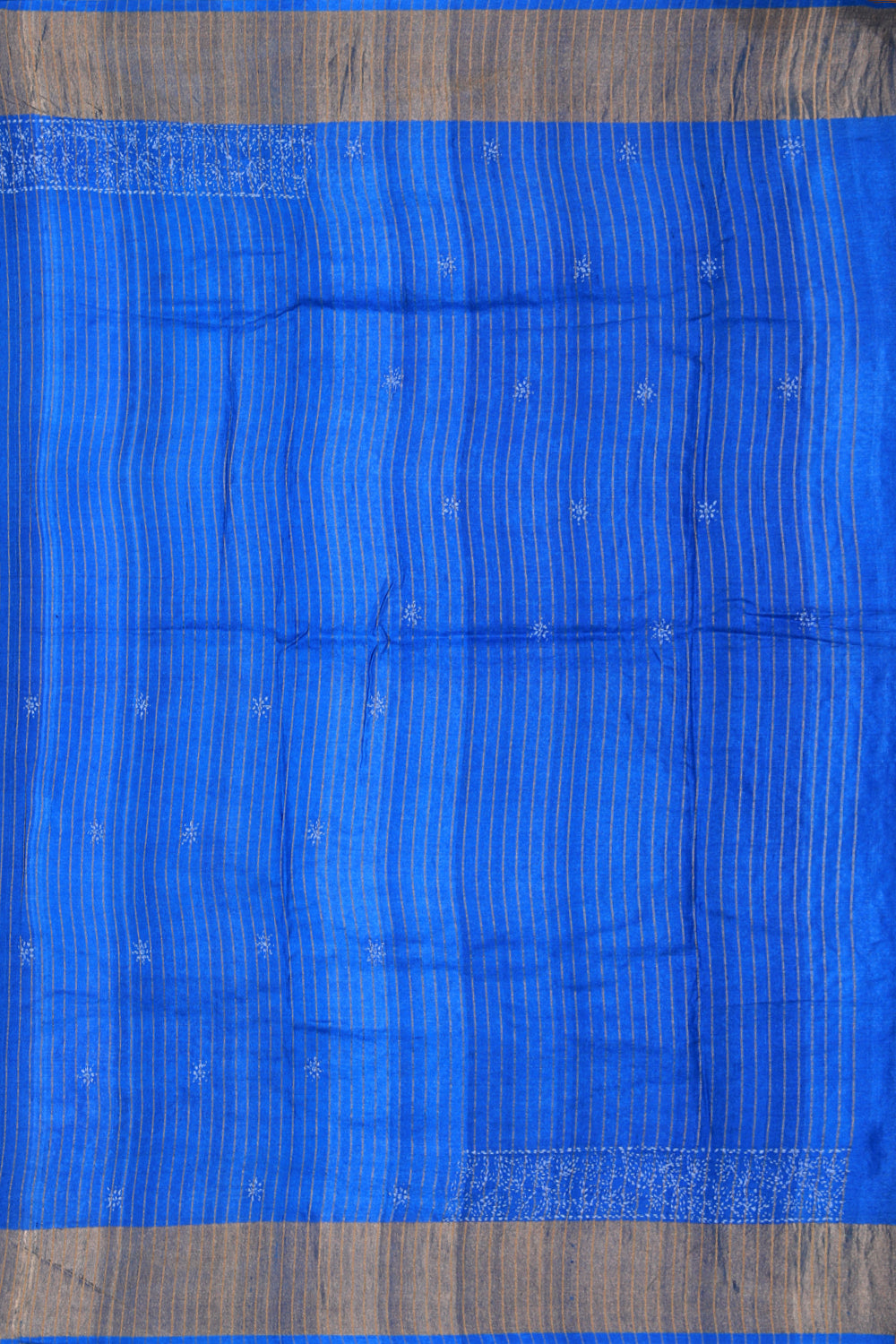 Image of Tussar Silk Kantha Stitch Saree