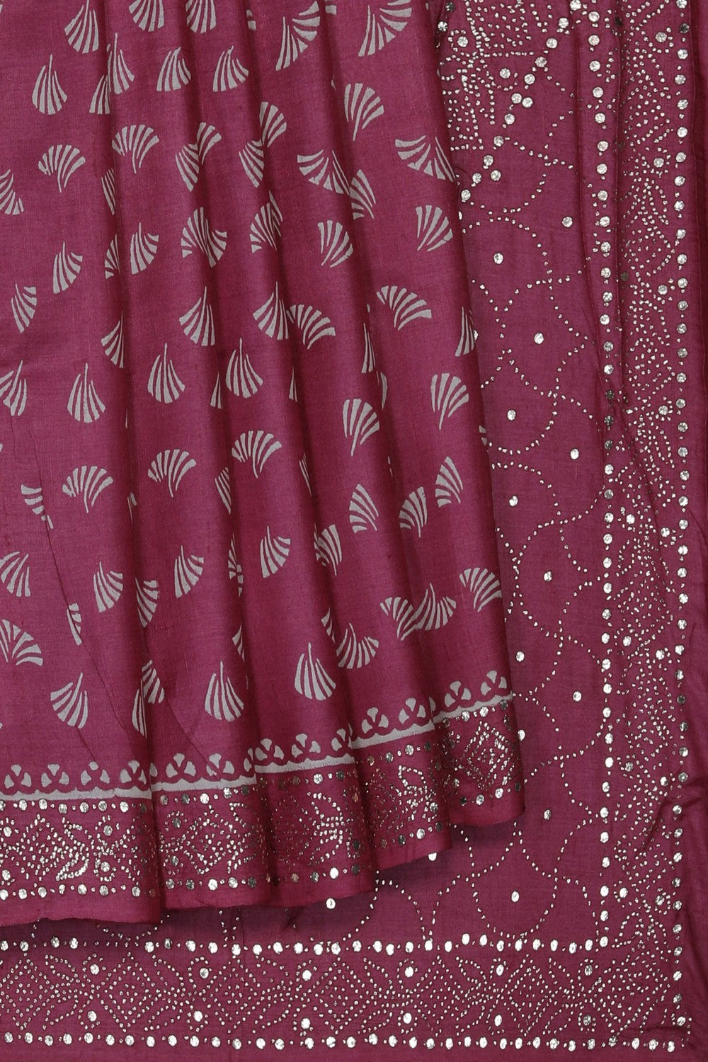 Image of Pink Tussar Silk Saree