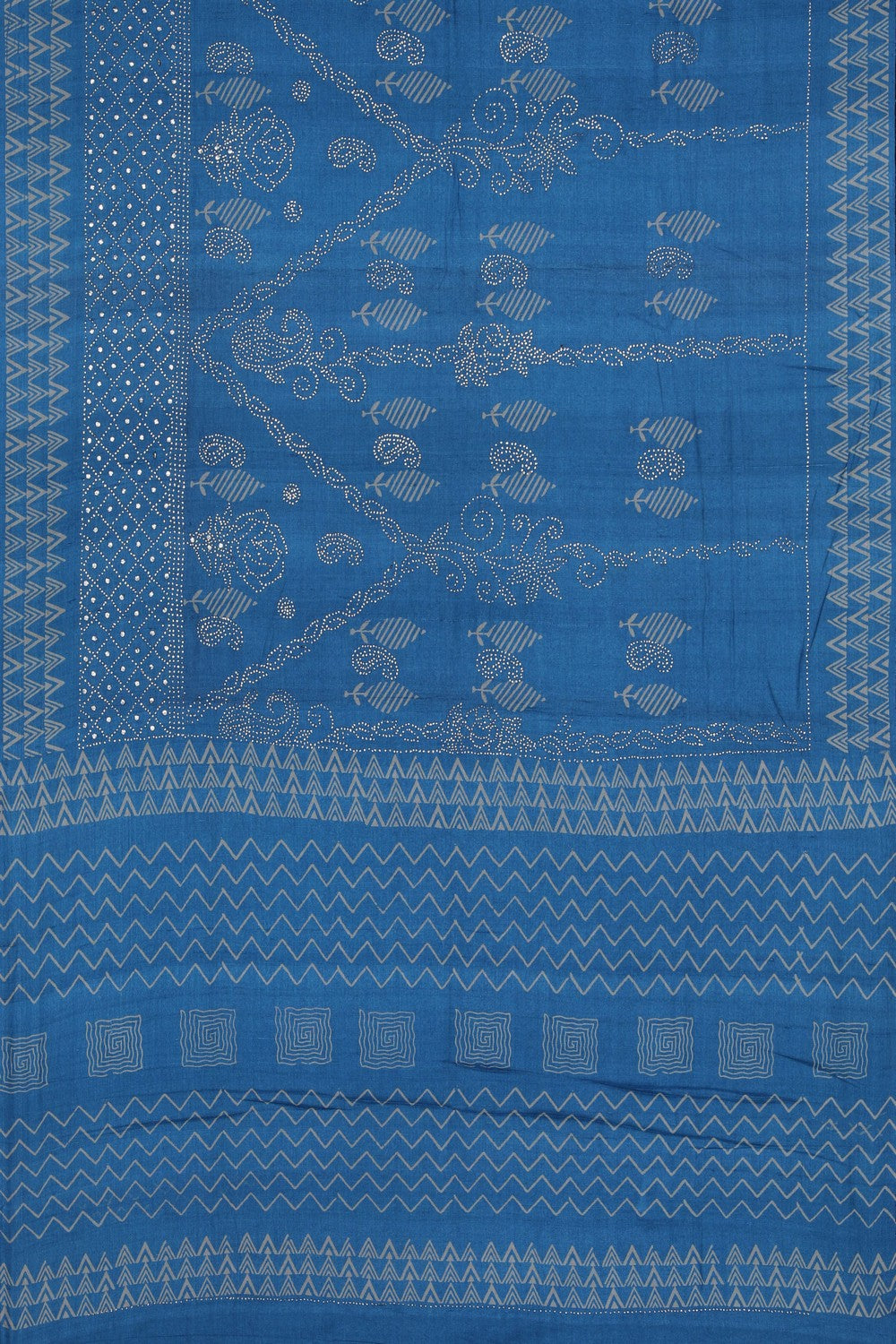 Image of Smoky Blue Tussar Silk Saree