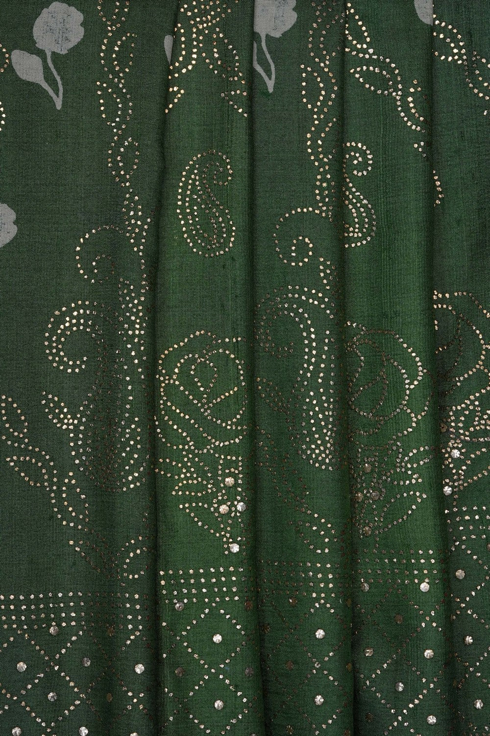 Image of Smoky Green Tussar Silk Saree