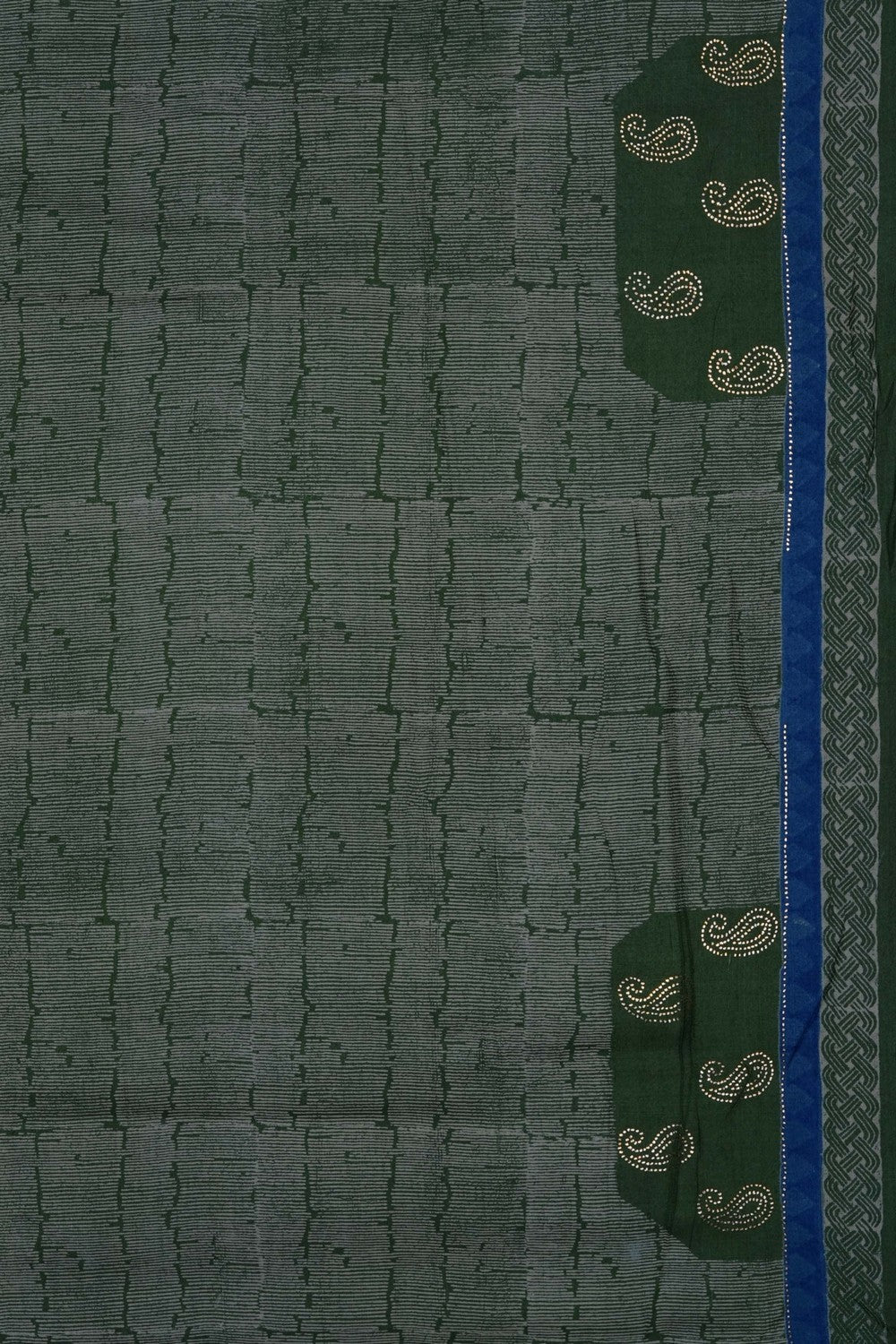 Image of Smoky Green Tussar Silk Saree