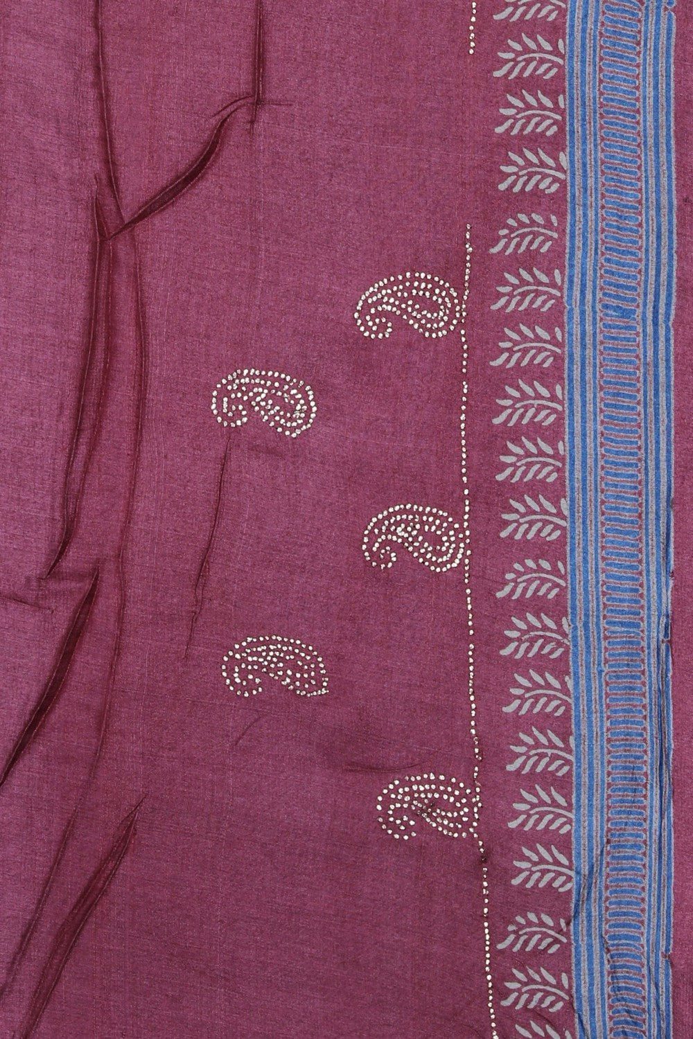 Image of Onion-Pink Tussar Silk Saree