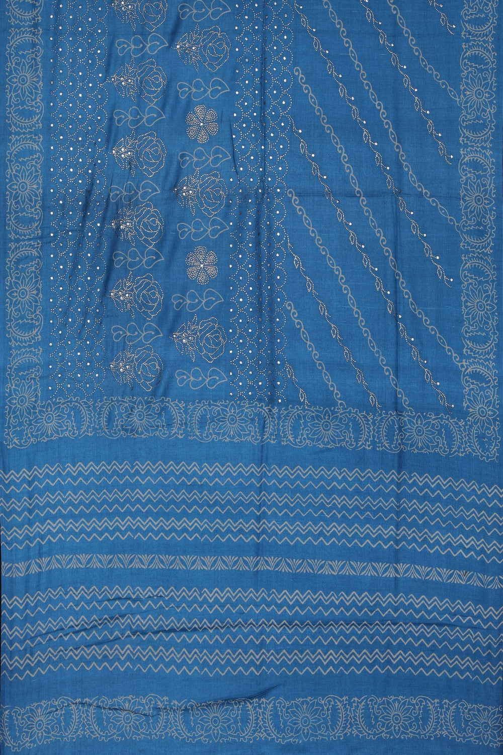 Image of Smoky Blue Tussar Silk Saree