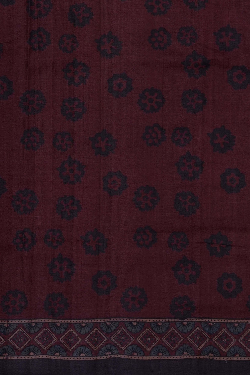 Image of Ajrakh Prints Desi Tussar Silk Saree