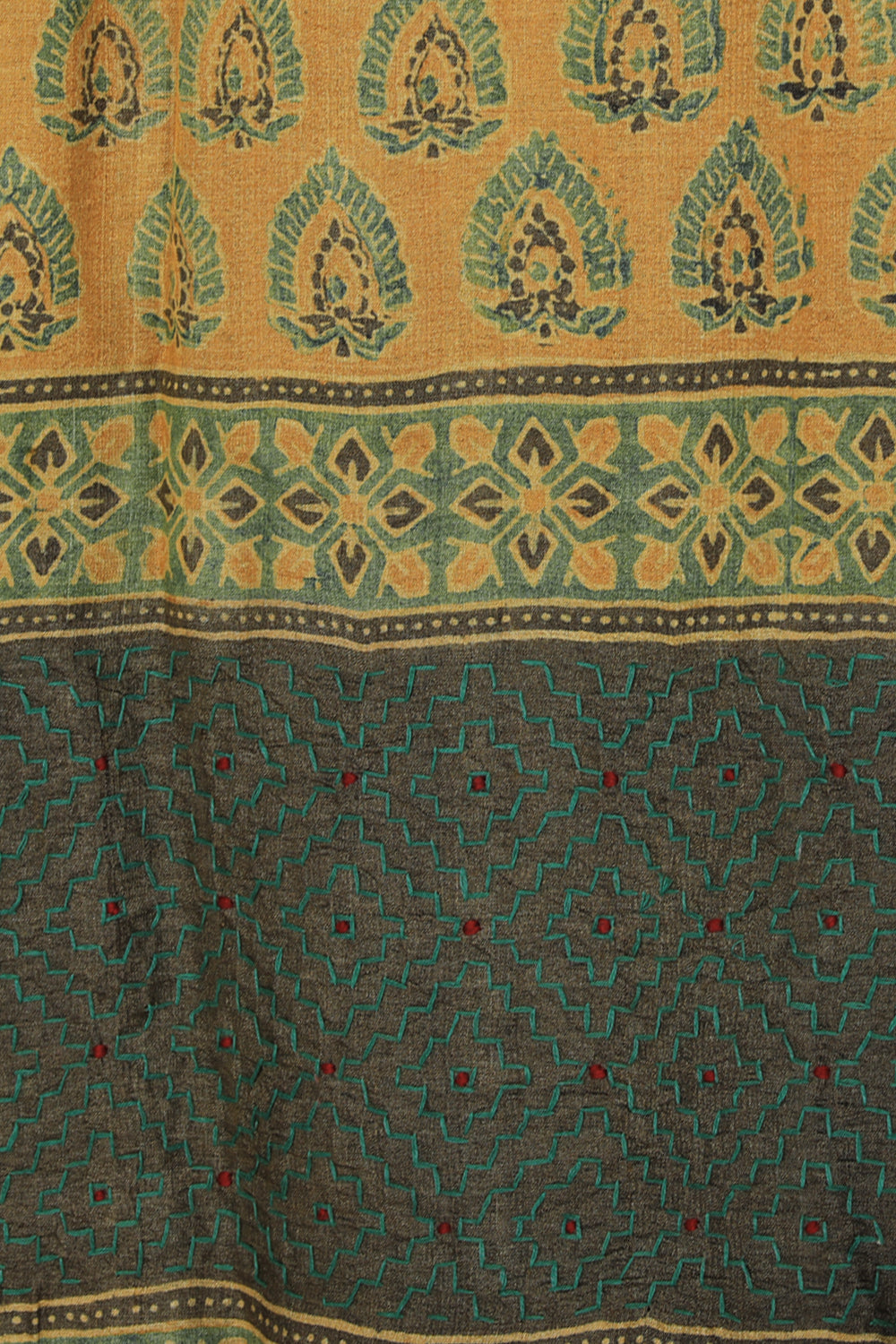 Collection of Tussar Silk Ajrakh Printed Saree in a gallery layout