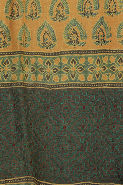 Collection of Tussar Silk Ajrakh Printed Saree in a gallery layout